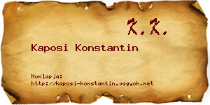 Kaposi Konstantin névjegykártya